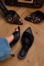 Load image into Gallery viewer, Ivanna Mid Heel Mules - Black PU
