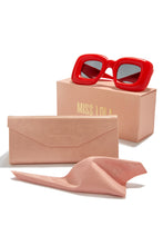 Load image into Gallery viewer, Red Sunglasses With Protective Pink Case
