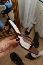Load image into Gallery viewer, Angelie Mid Heel Mules - Brown PU
