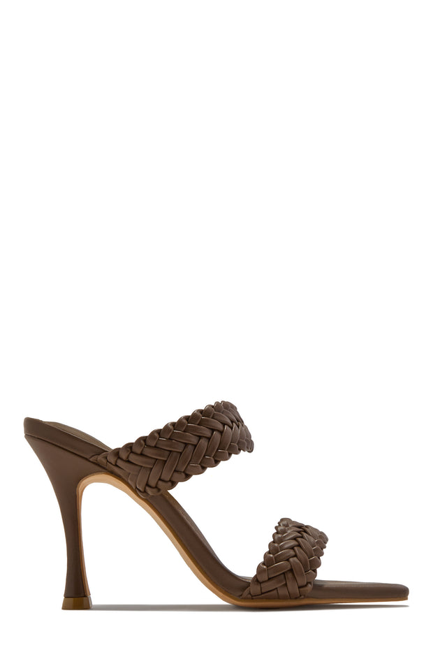 Allona Braided Strap Mules - Brown