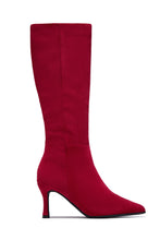 Load image into Gallery viewer, Zama Knee High Heel Boots - Red Suede
