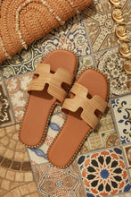 Load image into Gallery viewer, Santorini Beaches Slip On Slide Sandals - Raffia
