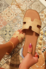 Load image into Gallery viewer, Santorini Beaches Slip On Slide Sandals - Raffia
