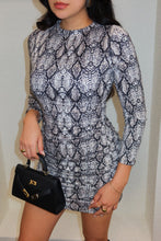 Load image into Gallery viewer, Alexis Long Sleeve Mini Dress - Snake
