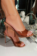 Lolita Clear Single Sole Mules - Tan