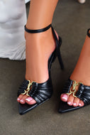 Anahi Single Sole Mid Heels - Black