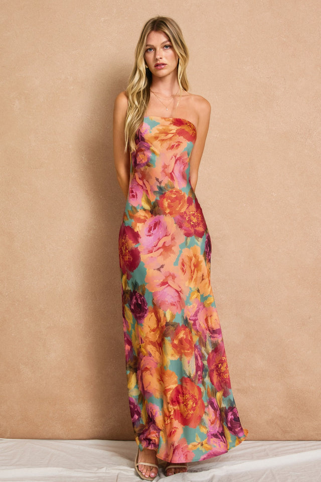 Rosalinda Floral Strapless Maxi Dress
