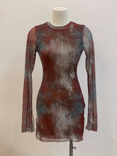 Load image into Gallery viewer, Jillian Long Sleeve Mini Dress - Brown Multi
