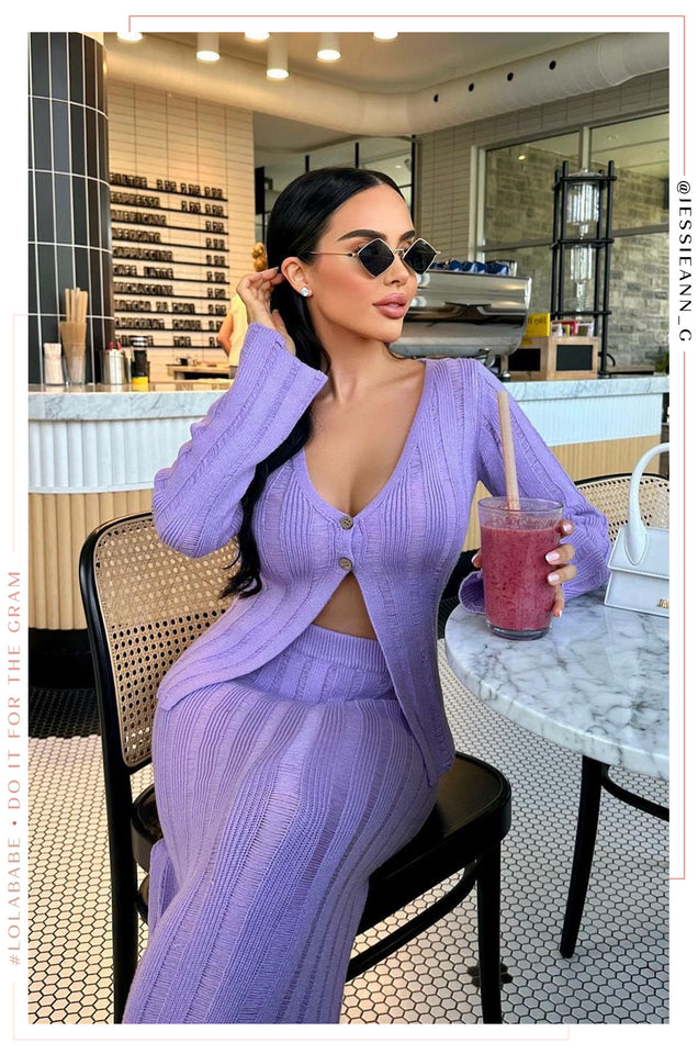 Purple knit best sale top