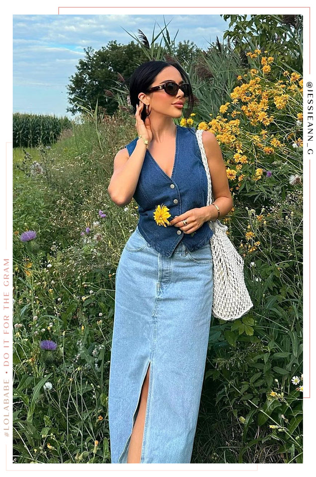 Load image into Gallery viewer, Girl Wearing All Denim Outfit
