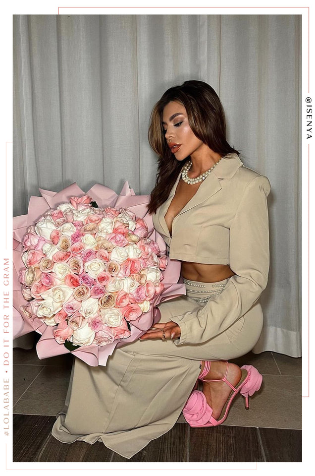 Load image into Gallery viewer, Business Talk Two Piece Blazer Skirt Set - Nude
