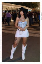 Load image into Gallery viewer, Blue Paradise Strapless Corset Top - Blue Print

