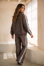 Load image into Gallery viewer, Jaylen Track Jacket &amp; Wide Leg Pants Set - Leopard
