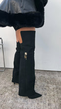 Load image into Gallery viewer, Kiana Over The Knee Heel Shark Boots - Black
