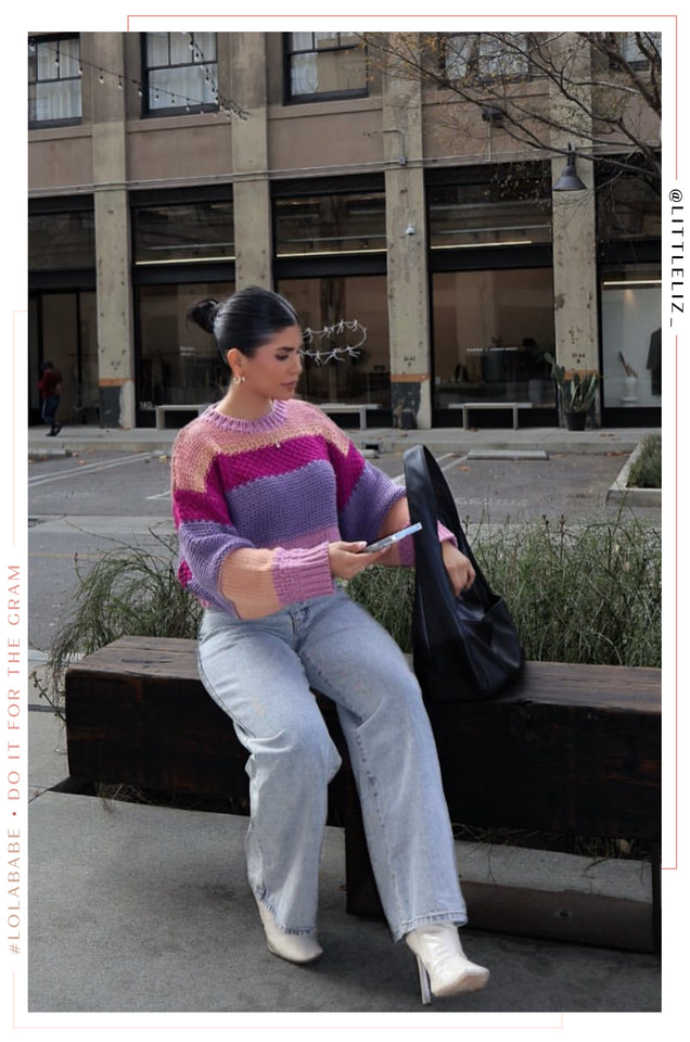 Load image into Gallery viewer, Cozy Season Long Sleeve Cropped Sweater - Multi
