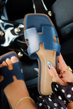 Load image into Gallery viewer, Lori Slip On Flat Sandals - Navy
