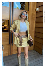 Load image into Gallery viewer, Tiani PU Mini Skirt - Butter

