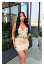 Load image into Gallery viewer, Ivory and Green Corset
