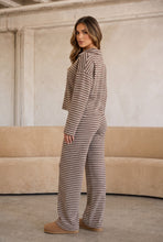 Load image into Gallery viewer, Movie Night Striped Lounge Set – Brown
