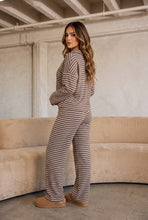 Load image into Gallery viewer, Movie Night Striped Lounge Set – Brown
