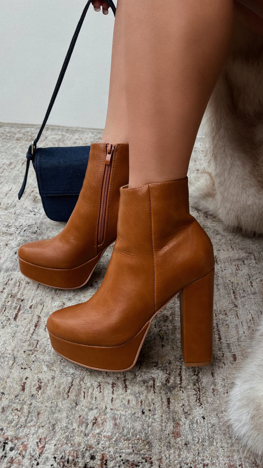 Tan platform booties new arrivals
