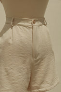 Lucia Linen Shorts - Nude