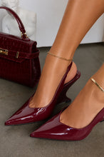 Load image into Gallery viewer, Kayla Wedge Slingback Heels - Wine
