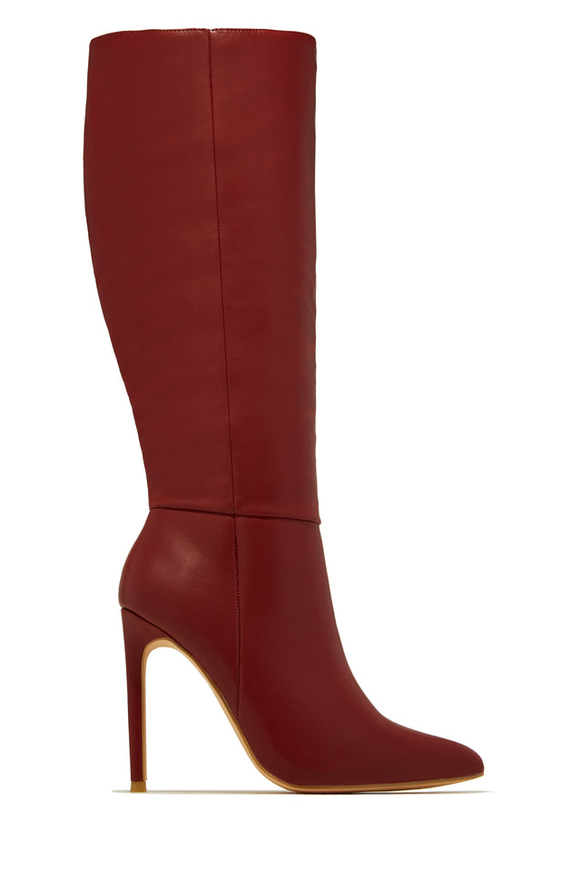 Knee high wine boots online