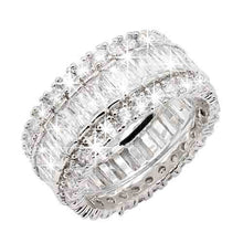 Load image into Gallery viewer, Icy Princess  CZ Rhodium Plated Band Ring - Silver
