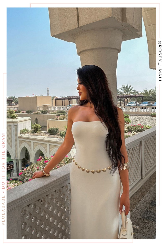 Load image into Gallery viewer, Elaine Strapless Maxi Dress - White
