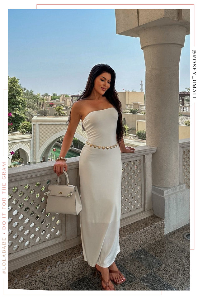 Load image into Gallery viewer, Elaine Strapless Maxi Dress - White
