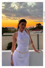 Load image into Gallery viewer, Love Oasis Halter Neck Satin Dress - White
