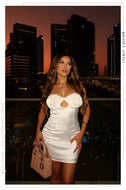 Yvonne Satin Mini Dress - White