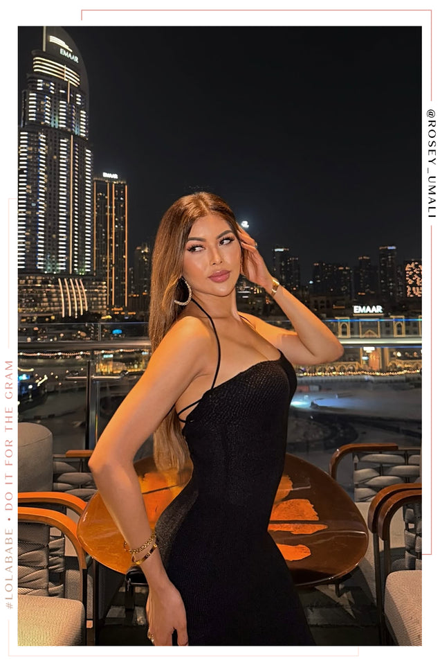 Load image into Gallery viewer, Marlina Lurex Knit Midi Dress - Black
