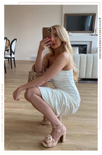 Load image into Gallery viewer, Michelle Platform Block High Heels - Nude
