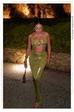 Load image into Gallery viewer, Syani Metallic Maxi Dress - Green
