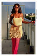 Load image into Gallery viewer, Crochet Yellow and Pink Ombre Dress
