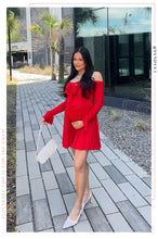 Load image into Gallery viewer, Labella Off The Shoulder Mini Dress - Red
