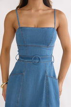 Load image into Gallery viewer, Summer Skies Denim Midi Dress - Denim
