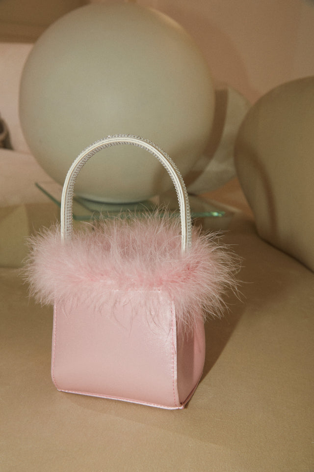 Load image into Gallery viewer, Faux Feather Pink Bag
