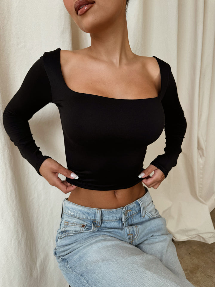 Load image into Gallery viewer, Maybelle Long Sleeve Top - Black
