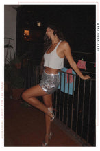 Load image into Gallery viewer, Sequins Silver Skirt
