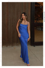Load image into Gallery viewer, Bright Blue Satin Maxi
