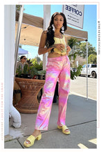Load image into Gallery viewer, Alexia Straight Leg Metallic Pant - Pink

