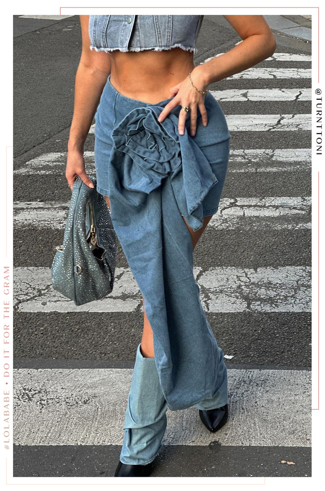 Load image into Gallery viewer, Samantha Denim Heel Boots - Denim
