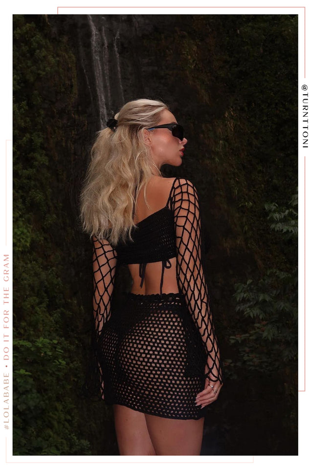 Load image into Gallery viewer, Black Crochet Outfit
