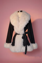 Load image into Gallery viewer, Mia Faux Fur Coat - Black Denim
