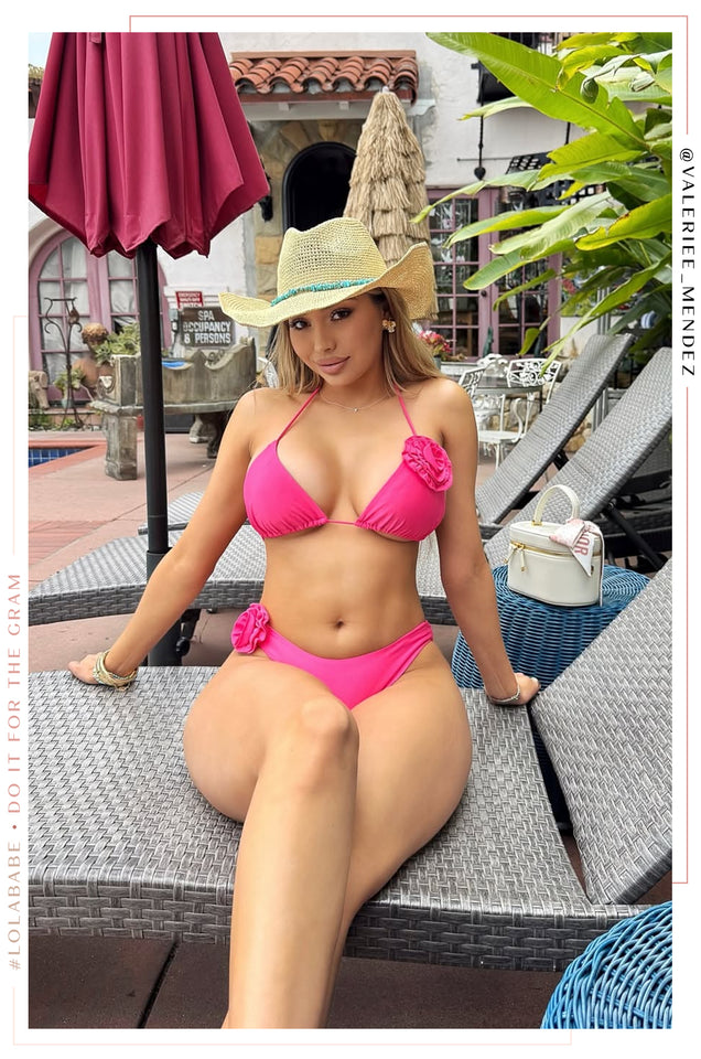 Load image into Gallery viewer, Nayelly Rosette Bikini Set - Pink
