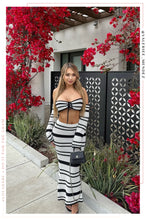 Load image into Gallery viewer, Melissa Two Piece Crochet Skirt Set - Black White
