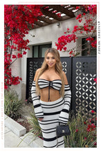 Load image into Gallery viewer, Melissa Two Piece Crochet Skirt Set - Black White
